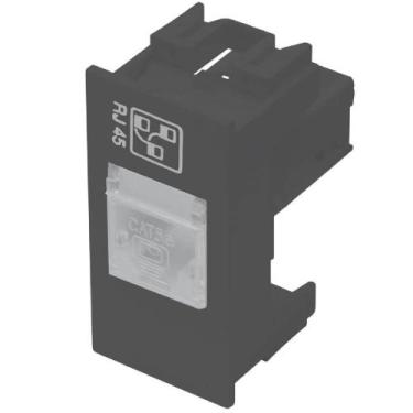 Imagem de Módulo Tomada para Rede de Informática RJ45 8 Vias Habitat Black - 404