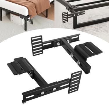 Imagem de Sidasu Pacote com 2 suportes de cabeceira para cama ajustável de metal, suportes de cabeceira de cama ajustáveis universais com estribo e kit de extensão de ferragens, adequado para solteiro, Queen