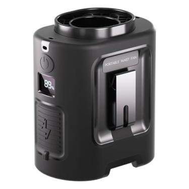 Imagem de Ventilador de cintura portátil, 4 velocidades 13000RPM forte fluxo de ar, ventilador de cinto com até 22h de tempo de trabalho, ventilador de pescoço mãos livres, ventilador pessoal recarregável para