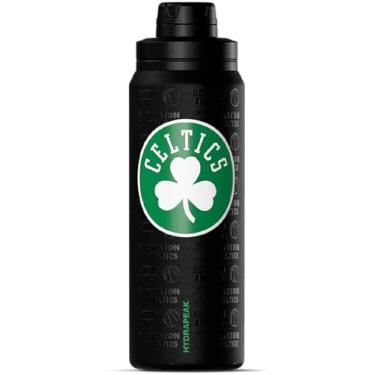 Imagem de Hydrapeak Garrafa de água ativa Boston Celtics 740 ml oficialmente licenciada pela NBA com tampa e alça reutilizável de aço inoxidável com isolamento de parede dupla, presente esportivo