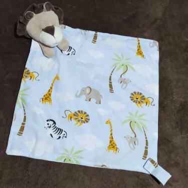 Imagem de Paninho Naninha de Boca Fraldinha com Bichinho e Porta Chupeta Bebê Pe