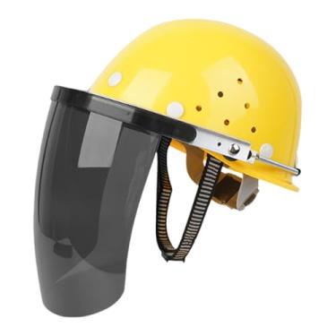 Imagem de KiBcsLic Protetor facial com capacete resistente ao calor, máscara de solda para indústria mecânica, silvicultura e jardinagem, Viseira Cinza