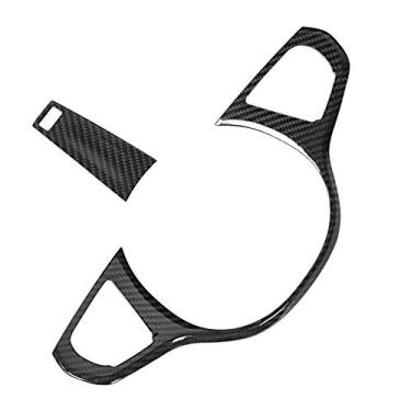 Imagem de 2PCS Fibra de Carbono Capas de Acabamento Em Painel do Volante para 3 Séries G20 2019-2021 - Luxuosa e Decoração de Carro (Com acc)