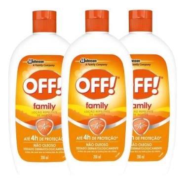 Imagem de Kit 3x Loção Repelente Off! Family 200ml  Proteção Contra Dengue, Zika