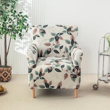 Imagem de Capas de cadeira Wingback estampadas com braços, protetores elásticos macios, protetor de móveis fácil de instalar para escritório e casa - Tipo 06||Tamanho regular