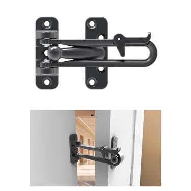 Imagem de G GREATIM GT-SD002 Protetor de porta com barra giratória, design de fivela automática integrada, porta frontal e interna, trava de reforço de portas articuladas, trava de segurança doméstica