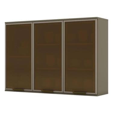 Imagem de Armário Aéreo Connect 3 Portas De Vidro 120 Cm Duna – Henn
