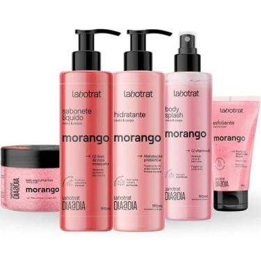 Imagem de Kit Banho Premium Labotrat Morango Completo 5 Produtos Corpo E Rosto C