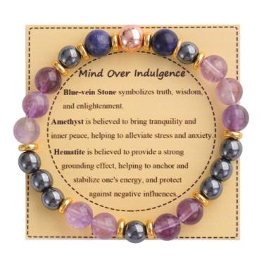 Imagem de KSQS Pulseira De Contas Pedras Curativas Para Mulheres, Proteção E Equilíbrio Com Preciosas Naturais, Cristal Espiritual Alívio Da Ansiedade Cartão Significado (Nº 55)