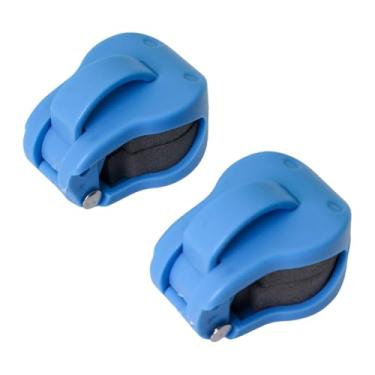 Imagem de RNXRZANK 2x Correias de Suporte de Haste de Ing Clipes de Amarração de Poste Protetor de Envoltório de Bola Fixa para Transporte No Solo Armazenamento Garagem, Azul, Tamanho real