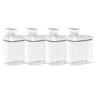 Imagem de Kit 4 Dispensers para Lavanderia 1,5 Litros Organizadores de Sabão/Amaciante Flow Ou Cor:Branco