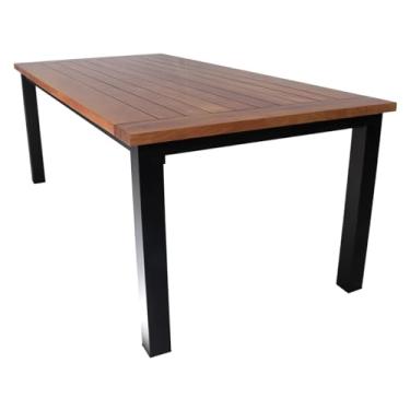 Imagem de Mesa de Jantar Turmalina de Madeira Pés Alumínio para Cozinha 200x100 - Nossa Kasa (Preto)