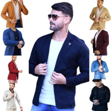 Imagem de Blazer Masculino Slim Fit Skinny Esporte Fino Sarja com Elastano super