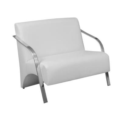 Imagem de Poltrona Vênus 2 Lugar Braço Alumínio D Salla Tecido Sintético , Branc