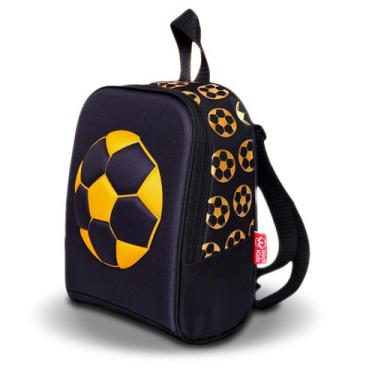 Imagem de Lancheira Térmica Bola De Futebol Escolar Infantil Klizz, Preto