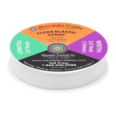 Imagem de Mandala Crafts Elástico transparente leve de 15 mm de 15 mm para costura - 22 jardas faixa elástica transparente invisível para sutiã, lingerie, roupa de banho