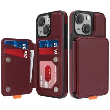 Imagem de GUERNICA Capa carteira para iPhone 14 Plus/iPhone 15 Plus (6,7 polegadas) com porta-cartões, bloqueio de RFID para mulheres e homens, capa de telefone à prova de choque para Apple 14 Plus/Apple 15