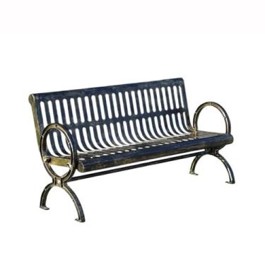 Imagem de ZzleoyuUUs-12 Banco de jardim ao ar livre antigo cor bronze retrô banco externo 1,5 metro duplo com encosto banco de pátio parque