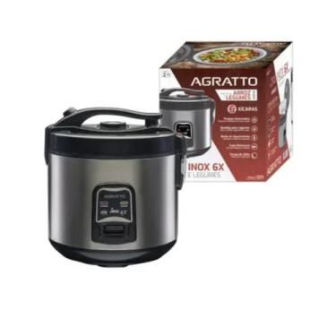 Imagem de Panela De Arroz Elétrica Agratto Com Visor Vidro 6 Xicaras Inox 127V, 
