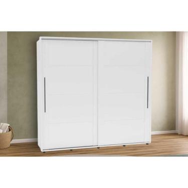 Imagem de Guarda Roupa Casal 2 Portas De Correr E 6 Gavetas Coimbra Flex Branco/branco Ou Freijo - Politorno
