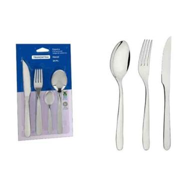 Imagem de Faqueiro 24 Peças Havaí Aço Inox com Facas para Churrasco Tramontina, 