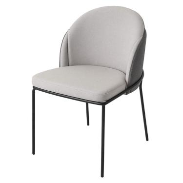 Imagem de Cadeira Denali Nevada Or Design Revestimento em Tecido Cinza Base Aço Pintado Preto