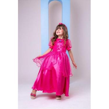 Imagem de Fantasia Princesa Peach para Crianças - Vestido com Glitter e Laço - F