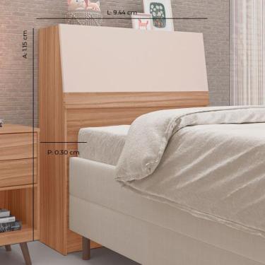 Imagem de Cabeceira Box C/bau Cassia Solteiro 100% em MDF - Tuboarte, Amêndoa Of