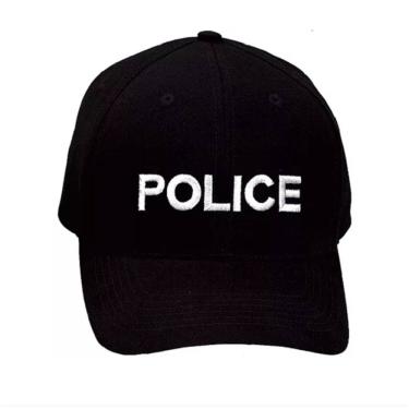 Imagem de Boné Police C/ Bordado Branco Festas
