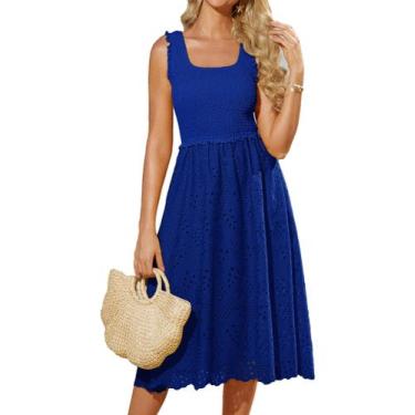 Imagem de Vestido feminino GRACE KARIN 2025, de verão, gola quadrada, casual, az