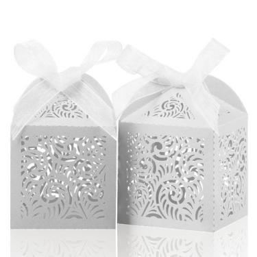 Imagem de COTOPHER 100 cajas blancas con corte láser 5x5x7 cm