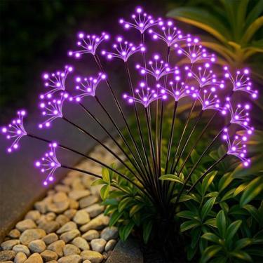 Imagem de Solar Garden Lights YaaFen Swaying Starburst Purple, pacote com 2