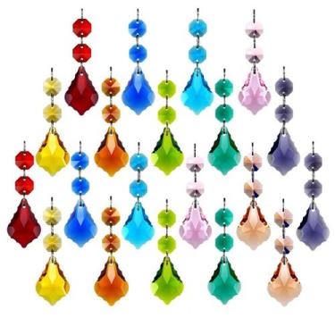 Imagem de Prismas de candelabro de folha de ácer de cristal GOLDENHAITAI, 20 peç