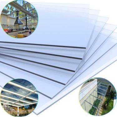 Imagem de Chapa Placa de Policarbonato Compacto Cristal 5mm  100x100cm  Transpar