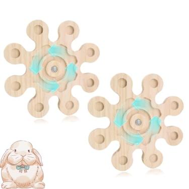 Imagem de Biunnru Brinquedo de mastigar chinchila de madeira natural em forma de floco de neve, brinquedo odontológico para hamster, gerbil, gaiola de coelho, acessórios de mastigação rotativa interativa (2)