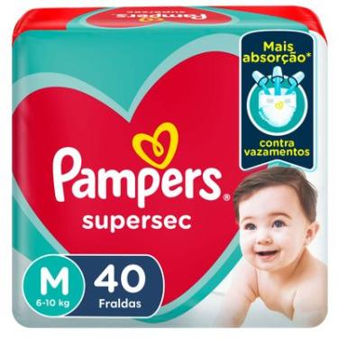 Imagem de Fralda Descartável Infantil Pampers Supersec M 40 Unidades