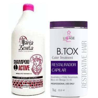 Imagem de Kit Escova Btox Selagem Capilar Profissional Loiras Blond - Lissage e 