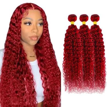 Imagem de Pacotes de cabelo GveoxVO Red Kinky Curly 8A Brazilian Virgin