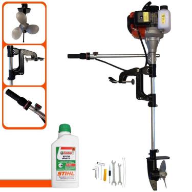 Imagem de Motor De Popa Import Way 52cc 2,5hp 2t Completo + Óleo Stihl