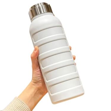 Imagem de Garrafa de água para Uso Externo Garrafa Térmica de Viagem InoxidáVel 1 Litros com Isolamento a VáCuo(Branco 1000ML)