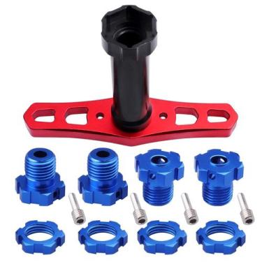 Imagem de Cubos e porcas hexagonais e chave de roda para carros RC Traxxas - Hob