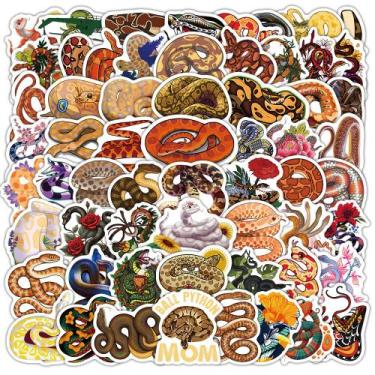 Imagem de Pacote de adesivos: decalques de vinil Snake Reptile, impermeáveis, 62
