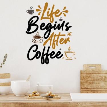 Imagem de Adesivos de parede Life Begins After Coffee Cup and Bea - yiweisai