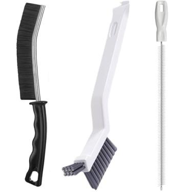 Imagem de Xemnys Kit de escova de limpeza, escova de limpeza de drenagem flexível, ferramenta de remoção de pelos de drenagem, escova de limpeza para banheiro, aro de banheiro, ralo de esgoto, argamassa de