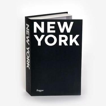 Imagem de Caixa de livros decorativa com fecho magnético – Caixa de armazenamento de livros falsos para controle remoto, joias ou objetos de valor – Organizador de armazenamento oculto vintage para sala de