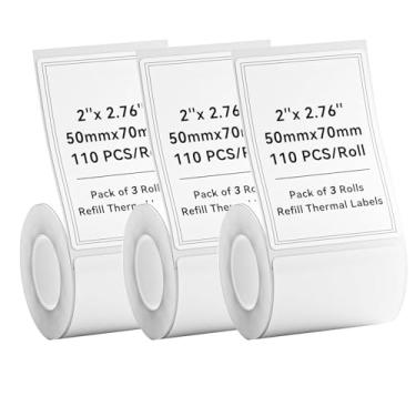 Imagem de NeedIt B1 B21 B3S Label Maker Tape Adapted Labels Sticker (50 x 70 mm) Fita de etiquetagem de recipiente de escritório laminada padrão para Niimbot B21 B1 B3S Label Maker (3 rolos, branco)