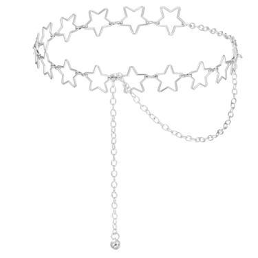 Imagem de ElevateTech Corrente de cintura feminina estrela de metal ajustável plus size corrente corpo bonito acessórios decorativos adequados para uso formal jeans vestidos calças casuais presentes para