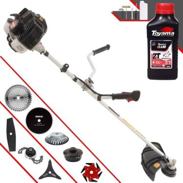 Imagem de Roçadeira Kawashima Kw52le 52c 2,5hp 2t + Faca 2 Pontas + Faca 40 Dentes + Faca 80 Dentes + Faca 6 Pontas + Escova 38 Cerdas