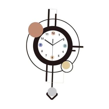 Imagem de Baoblaze Relógio de parede em acrílico com pêndulo, luz moderna e luxuosa para decoração de casa, ideal para bar, quarto de hóspedes ou como presente de, 31.2 Cm X 49.4 Cm