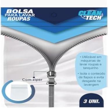 Imagem de Kit 03 Unidades Bolsa para Lavar Roupas com Ziper